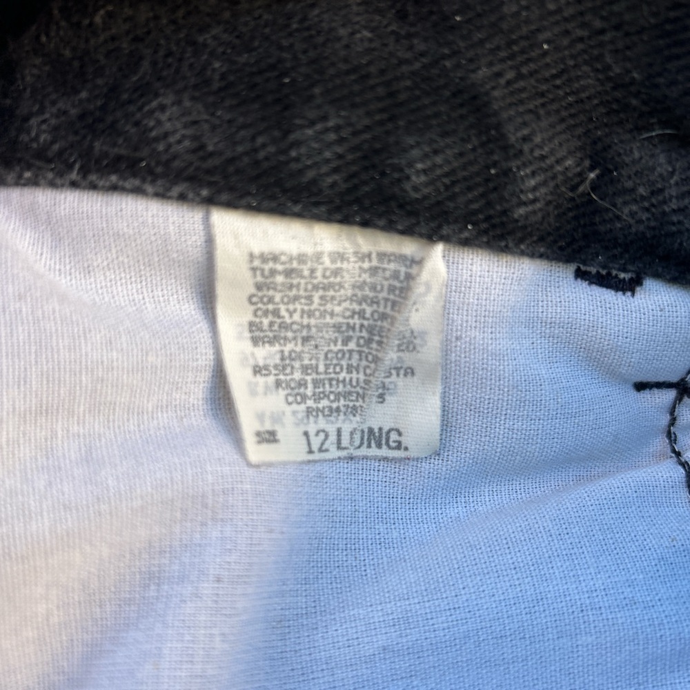 Vintage 90s Lee Black Denim High-Rise Shorts – 12 Long (Fits 28x6.5) - Picture 3 of 3